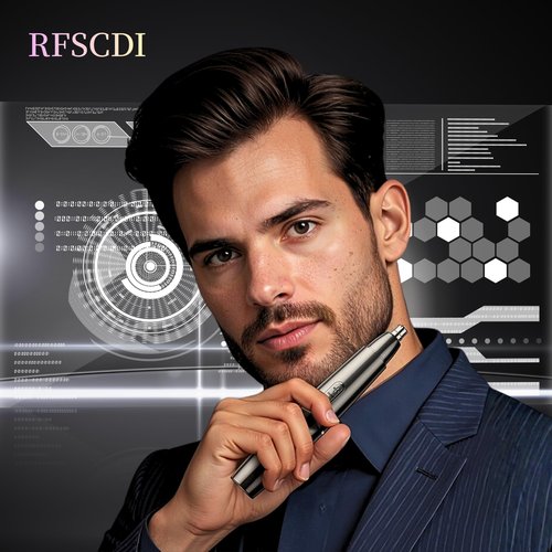 RFSCDI 5-in-1 Rechargeable Nose & Ear Hair Trimmer - IPX7 Waterproof Dual Edge Grooming Kit for Men & Women, Perfect for Hair Removal of Nose, Eyebrows, Beard, Bikini, and Facial Hair (Black)