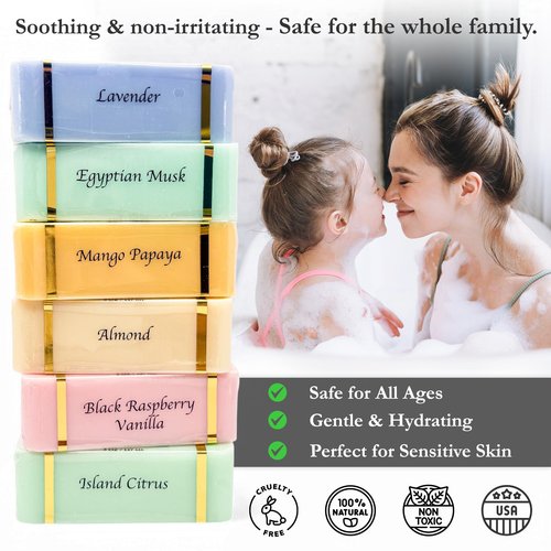 The Grecian Soap Company Goat Milk and Olive Oil Bar Soap – 6-Pack (5 Ounces Each, total 30ozs.) – Moisturizing Body Wash, Bar Soap for Bath and Shower, Goat Milk, Non-Toxic, Made in USA