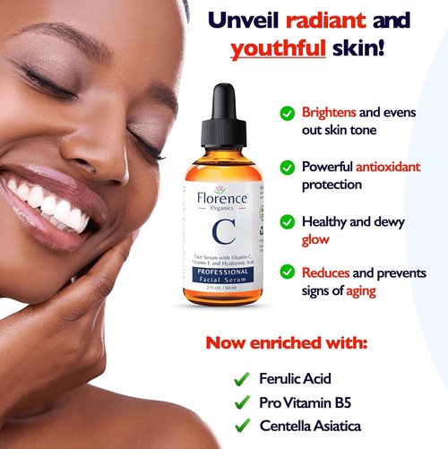 Regine Switzerland Vitamin C Serum - Anti-Aging Face Serum with Hyaluronic Acid & Vitamin E | Brightening Formula for Dark Spots & Fine Lines, 2 Fl Oz