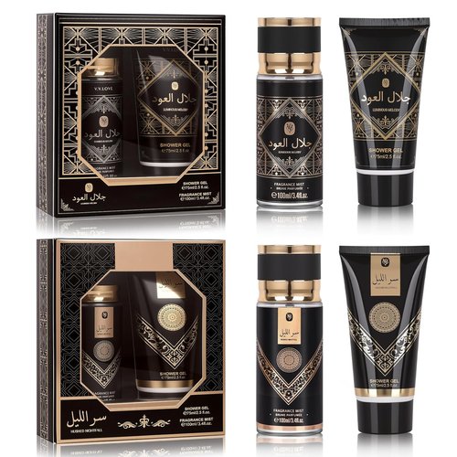 Skiennix Men's Bath Set - Woody Scented Spa Gift Kit for Self-Care | Perfect for Christmas & Birthdays (2 Sets)