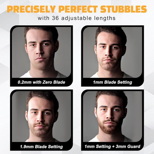 Brio Beardscape V2 Beard Trimmer - Cordless Professional Hair Trimmer with Low Friction Blade | 4-Hour Battery Life, Ideal for Beard & Body (Black)