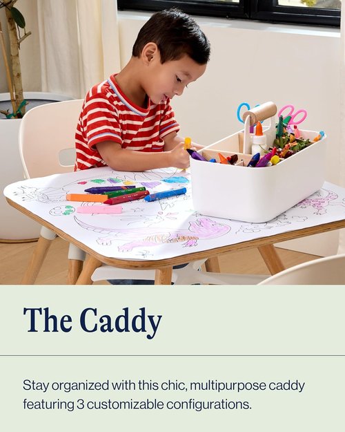 Lalo The Caddy - Versatile Multi-Purpose Storage Solution with Removable Dividers | BPA-Free, Coconut Color