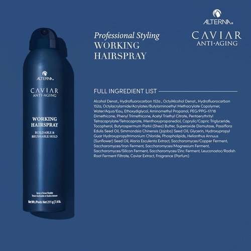 Alterna CAVIAR Anti-Aging Working Hairspray - Buildable Hold & Frizz Control | Sulfate-Free Shine