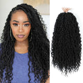 Wodun Goddess Locs Crochet Hair 18inch, 8 packs Faux Locs Crochet Hair,Pre-looped Crochet Hair with Curly Ends, River Locs Crochet Hair For Black Women (18 Inch (Pack of 8), 1B)
