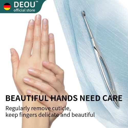DEOU Cuticle Pusher Dead Skin Remover Stainless Steel dead skin fork cuticle trimmer Professional nail art tools Peeler Scraper Clean nail edges cuticle
