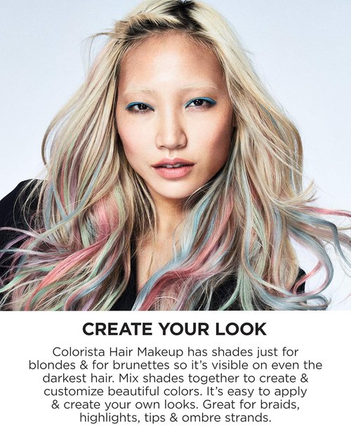 L'Oreal Paris Hair Makeup - Temporary 1-Day Hair Color for Brunettes | Vibrant Blue, 1 Fl Oz