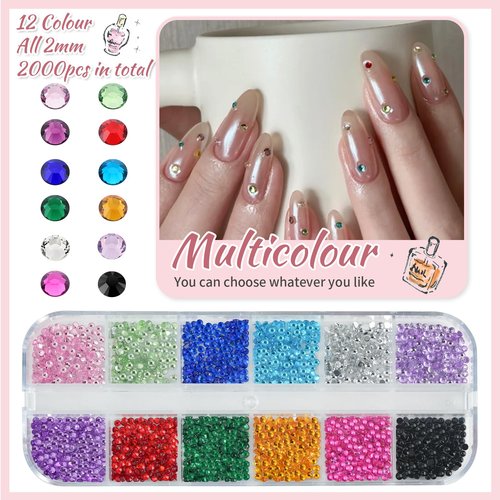 EARLMONI 5200PCS Nail Gems and Charms, AB Crystal Nail Rhinestones with Flatback Nail Pearls, Pick Up Tweezers, Rhinestone Picker Tool, Flat Back Nail Gems for Nail Art, Clothes, Face, Craft