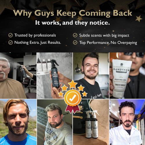 DandyMen Sea Salt Spray – Lightweight Texture, Volume, and Flexible Hold with Epsom Salt & Pro-Vitamin B5 (2-pack, Saffron Ember)