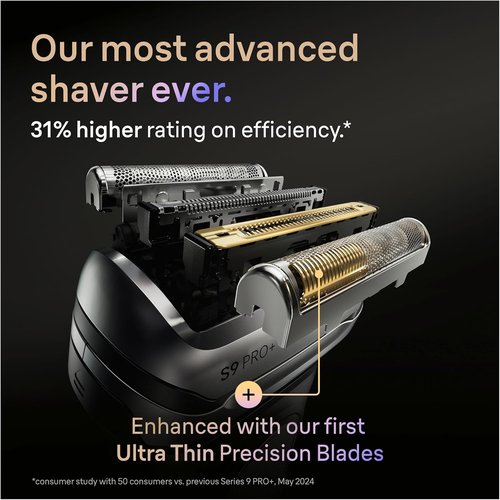 Braun Series 9 PRO+ Electric Shaver - Wet & Dry Razor with Pro SensoAdapt & 6-in-1 SmartCare Center | Silver