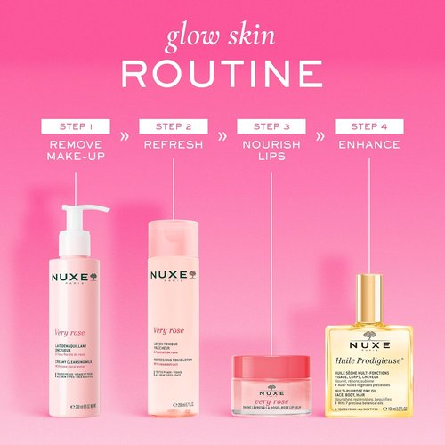Nuxe Very Rose Cleansing Milk - Gentle Makeup Remover with Rose Floral Water for Sensitive Skin | 6.8 Fl Oz