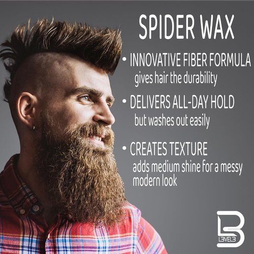 Level 3 Spider Wax - Long-Lasting Hold for Enhanced Hair Volume & Texture | 4 oz