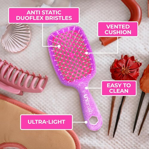 FHI Heat - UNbrush Detangling Brush Combo Pack | Original & Mini Hairbrush for All Hair Types - DuoFlex Anti-Static Design