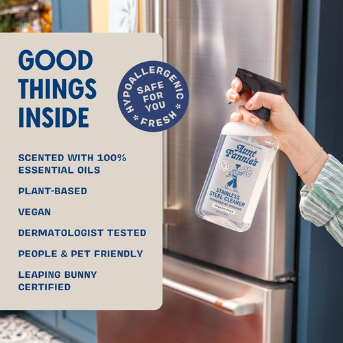 Aunt Fannie's Stainless Steel Spray Cleaner - Vinegar-Powered Residue Remover for Appliances | 16 oz
