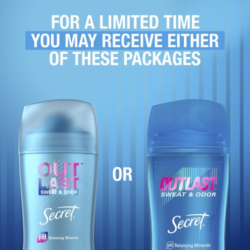Secret Outlast Antiperspirant Deodorant for Women, 72hr Sweat & Odor Protection, PH Balancing Minerals, Invisible Solid, Completely Clean Scent, 2.6 oz (Pack of 4)