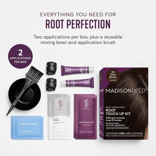 Madison Reed Root Perfection Touch Up Kit - 5N Calabria Dark Brown | 100% Gray Coverage, Ammonia-Free, 2 Applications