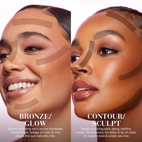 Too Faced Chocolate Soleil Bronzing Stick - Multi-Use Contour & Cream Bronzer, Lightweight Satin Finish, 0.28 Ounce