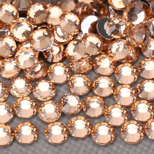 AUREHEN 10000PCs 2-6MM Champagne Resin Flat Back Rhinestones, Round Non Hotfix Resin Rhinestones Nail Gems Stones with Tweezer & Picker Pen for Tumblers Nail Art & DIY Decoration