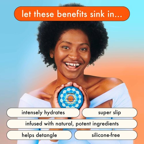 Amika Hydro Rush Intense Moisture Mask - Deep Hydration with Hyaluronic Acid for All Hair Types