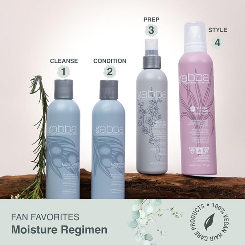 ABBA Pure Moisture Conditioner - Nourishing Olive Butter & Peppermint Oil Formula
