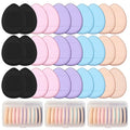 30 Pcs Mini Powder Puff & mini makeup sponge Set，with Storage Box - setting powder puff, Dual-Use (Dry/Wet) for Foundation, Concealer & Eyeshadow - Soft.Finger powder puff&makeup puff， Makeup Sponge