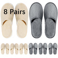 SENJUNSAFE 8 Pairs Guest Slippers Disposable For Guests Washable Reusable Which Can Be Used As Women Men House Indoor Bathroom Bedroom Hotel (US Men Size 10Women 11)