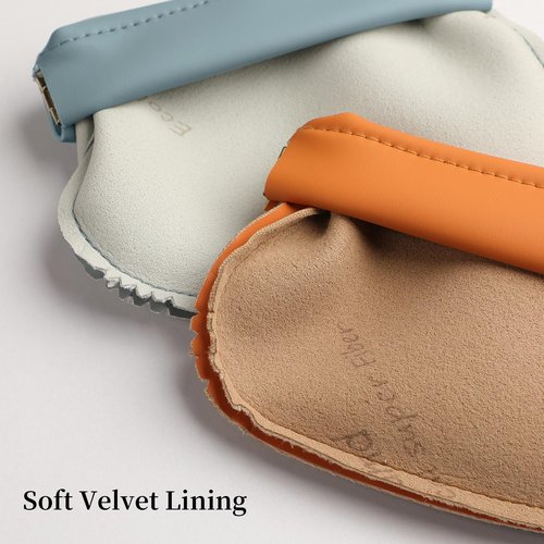 NICLNGSH 2 PCS Small Cosmetic Bag for Purse, Organosilicon Super Fiber Leather Mini Makeup Bag Coin Purse for Women, Snap Closure Travel Makeup Pouch for Lipstick Jewelry Key Change (Blue)