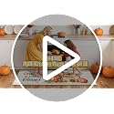 HEBE Fall Kitchen Rugs Set of 3 - Pumpkin Orange Washable Floor Mats with Runner 20x32, 20x48, 20x59 Inches