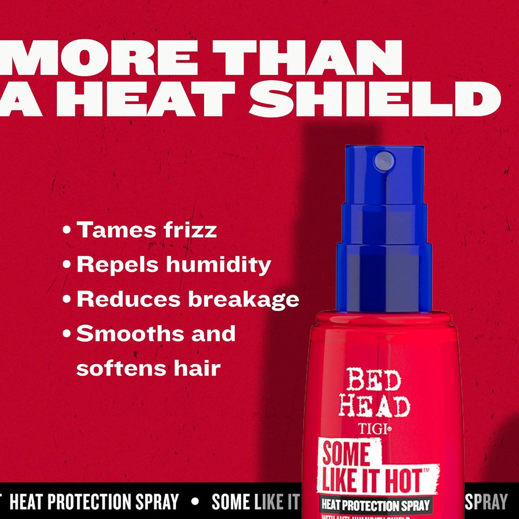 TIGI Bed Head Some Like It Hot Heat Styling Spray - Anti-Humidity Shield, Frizz Control, 3.38 fl oz