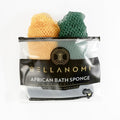 BELLANOMI African Exfoliating Net Sponge 2-Pack Sapo – Authentic & Ethically Sourced, 45" Long Back Scrubber, Quick-Dry 100% Nylon, Gentle Exfoliation Great for Daily Use (Emerald Green & Yellow)