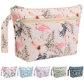ZENTREON Makeup Bag for Purse Zipper Toiletry Travel Bag, Large Floral Cute Makeup Bag Tool Pouch Birthday Christmas Gifts for Women Girls Sister Friends, Make Up Bags with Dry-wet Compartment
