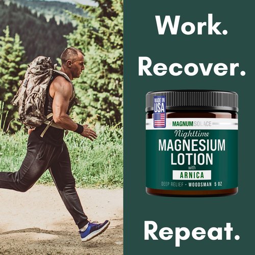 Nighttime Magnesium Lotion with Arnica – Soothing Relief & Relaxation, Highly Concentrated Magnesium for Muscles & Joints – Apply to Legs or Feet Before Bed – Skin-Friendly
