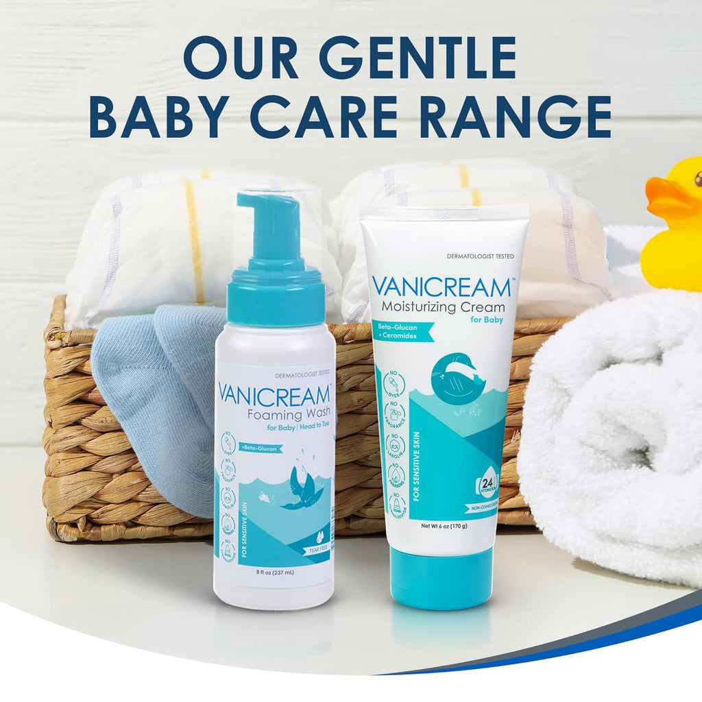 Vanicream Foaming Wash for Baby - Gentle Tear-Free Shampoo & Body Wash | 8 Oz, Moisturizing Formula for Sensitive Skin