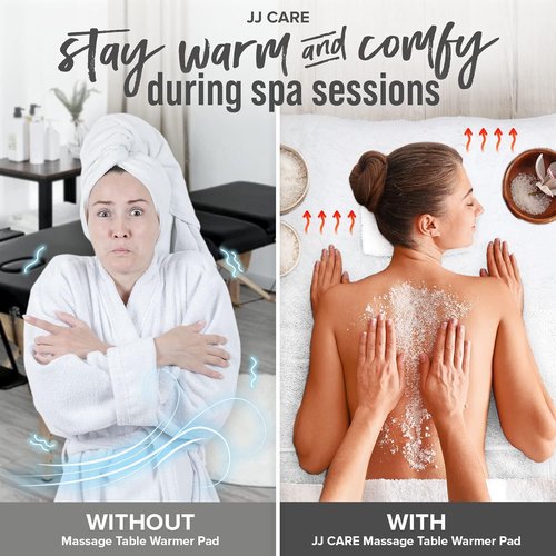 JJ CARE Massage Table Warmer - Digital 5 Heat Control Fleece Pad | 31"x71", Detachable 12 FT Cord, Overheat Protection