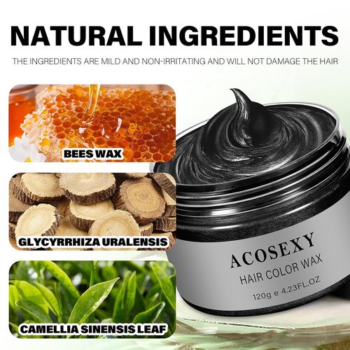 Skiennix Temporary Hair Color Wax - Natural Dye for Kids & Adults | Black, 120g - Perfect for Halloween & Cosplay