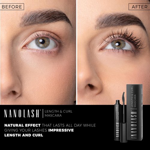 Nanolash Length&Curl Mascara 10 ml - lengthening and curling mascara, the effect of perfectly long and perfectly curled eyelashes, black mascara