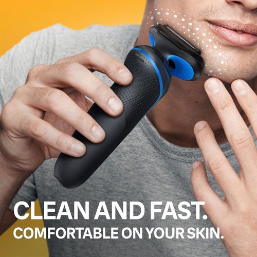 Braun Series 5 5120s Electric Shaver - Wet & Dry Shave with Turbo Mode & Beard Trimmer | Blue