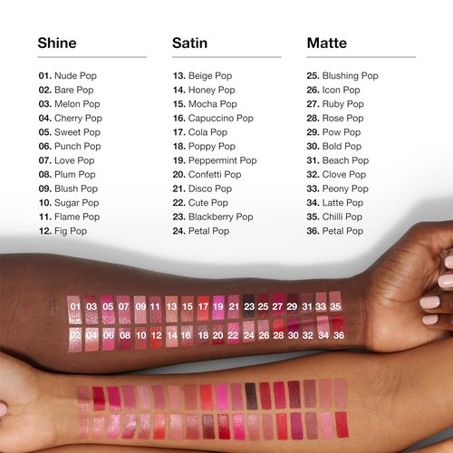 Clinique Pop Longwear Lipstick - Long-Lasting Satin & Matte Finish | Available in 36 Vibrant Shades