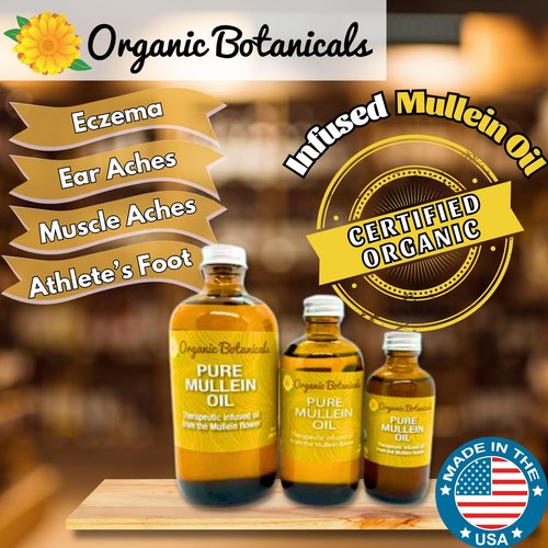 Pure Organic Mullein Oil - Organic Mullein Ear Oil Drops - Natural Ear Care Solution for Earaches, Tinnitus, and Kids - Herbal Mullein Extract Liquid for Soothing Relief (0.5oz)