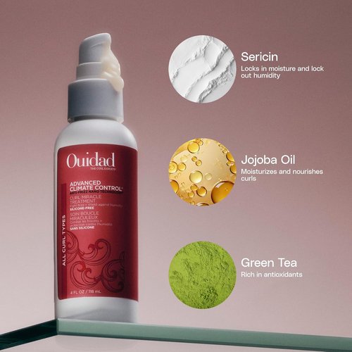 Ouidad Advanced Climate Control Curl Miracle Treatment - Heat Protection & UV Defense for All Hair Types | 4 Fl Oz