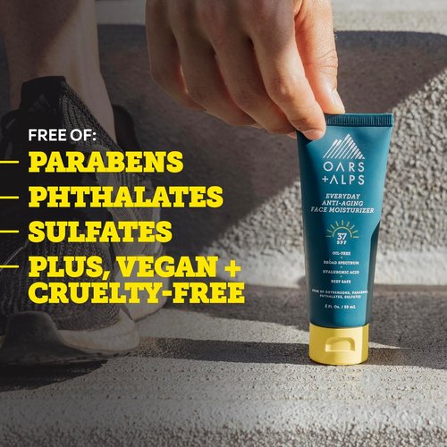 Oars + Alps SPF 37 Sunscreen | Anti-Aging Face Moisturizer with Hyaluronic Acid - 3 oz