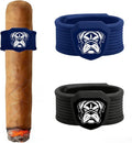 Dominant Magnetic Cigar Holder - Universal Cigar Clip with Strong Magnet & Elastic Silicone | Fits Golf Carts, Boats & Metal Surfaces (2 Pack - Blue & Black)