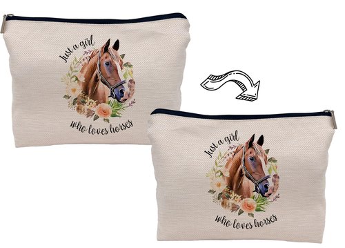Lacosu Horse Stuff - Gifts For Girls & Women Who Love Horses - Makeup Bag