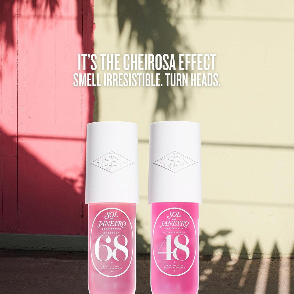Sol de Janeiro Giftable Set - Travel Size Hair & Body Fragrance Mists with Pink Pouch | Cheirosa 68 & 48, 3 Fl Oz Each
