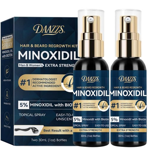Regine Switzerland Minoxidil Hair Growth Spray Kit - Extra Strength Treatment for Thinning Hair & Beard - 2PCS