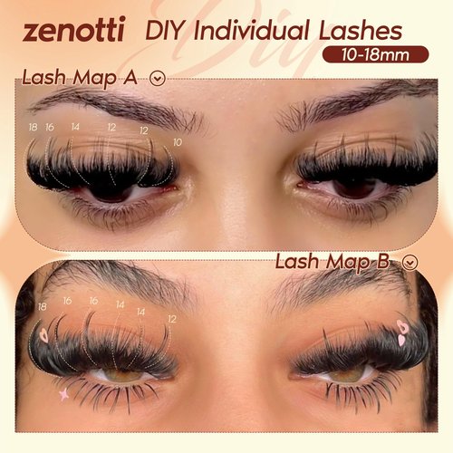 Lash Clusters Volume Eyelash Clusters with Spikes Wispy Fluff Cluster Eyelash Extensions 100D Thick Lashes Extensions DIY Individual Lashes at Home 10-18mm 266pcs by zenotti