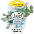 BIC Soleil 5 Escape Scented Women's Disposable Razors, 5 Blades, Comfortable Shave, Jasmine & Eucalyptus Scented Handle Shaving Razors for Women, 4 Count
