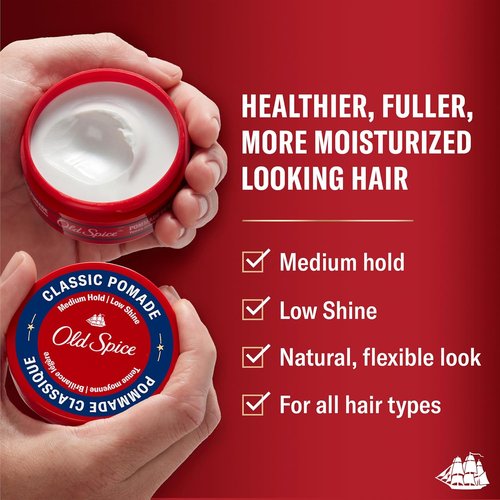 Old Spice Hair Pomade - Medium Hold, Low Shine Men's Hair Styling | 2.22 Oz