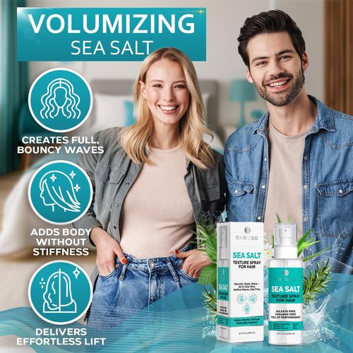 Sea Salt Spray | Texturizing Hair Product for Volume - Alcohol-Free Formula - Travel Size for All Hair Types