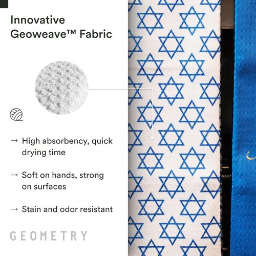 GEOMETRY Christmas Kitchen Towels - Quick-Dry Microfiber Dish Towels for Effortless Kitchen Drying | Star of David, 1 Pack