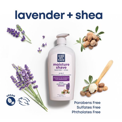 Kiss My Face Moisture Shave, Lavender & Shea 11 oz